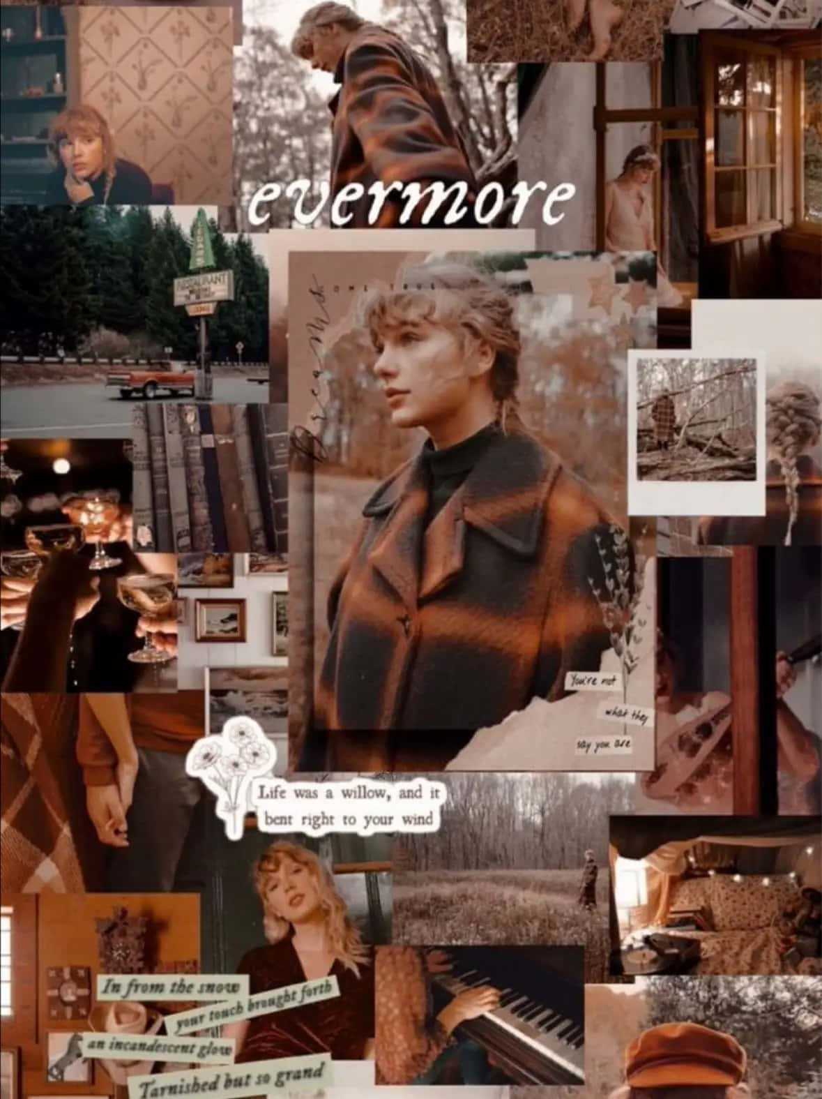 Taylor Swift Evermore Collage Wallpaper