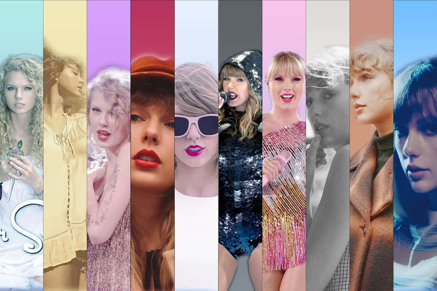 Taylor Swift Evolution Collage Wallpaper