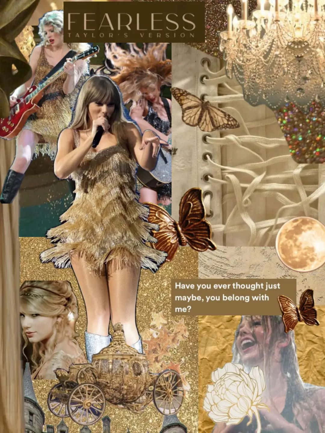 Taylor Swift Fearless Aesthetic Collage.jpg Wallpaper
