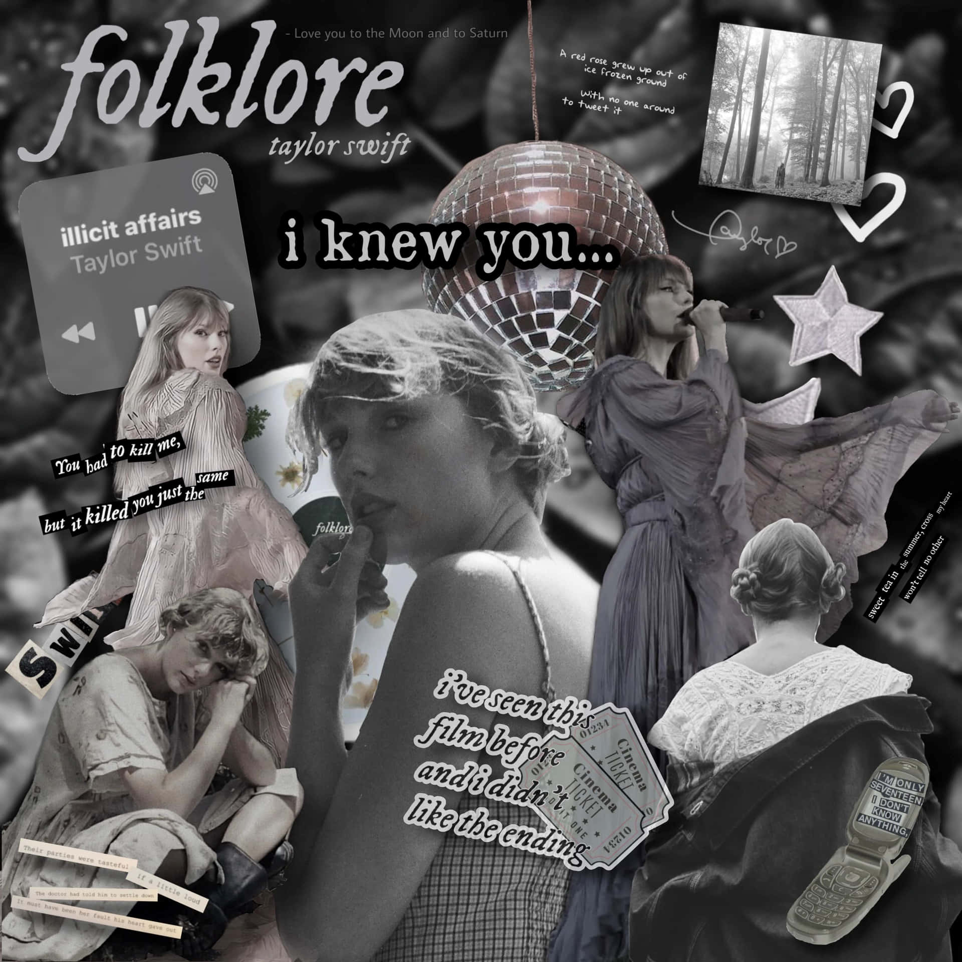 Taylor Swift Folklore Aesthetic Collage Wallpaper