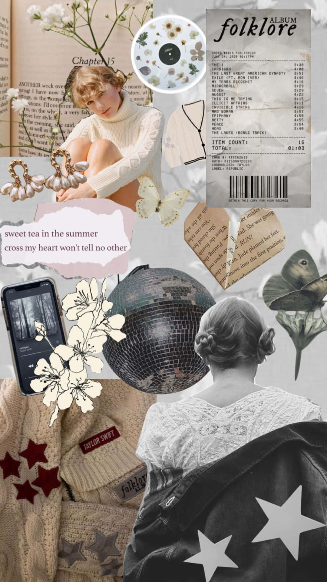 Taylor Swift Folklore Aesthetic Collage.jpg Wallpaper
