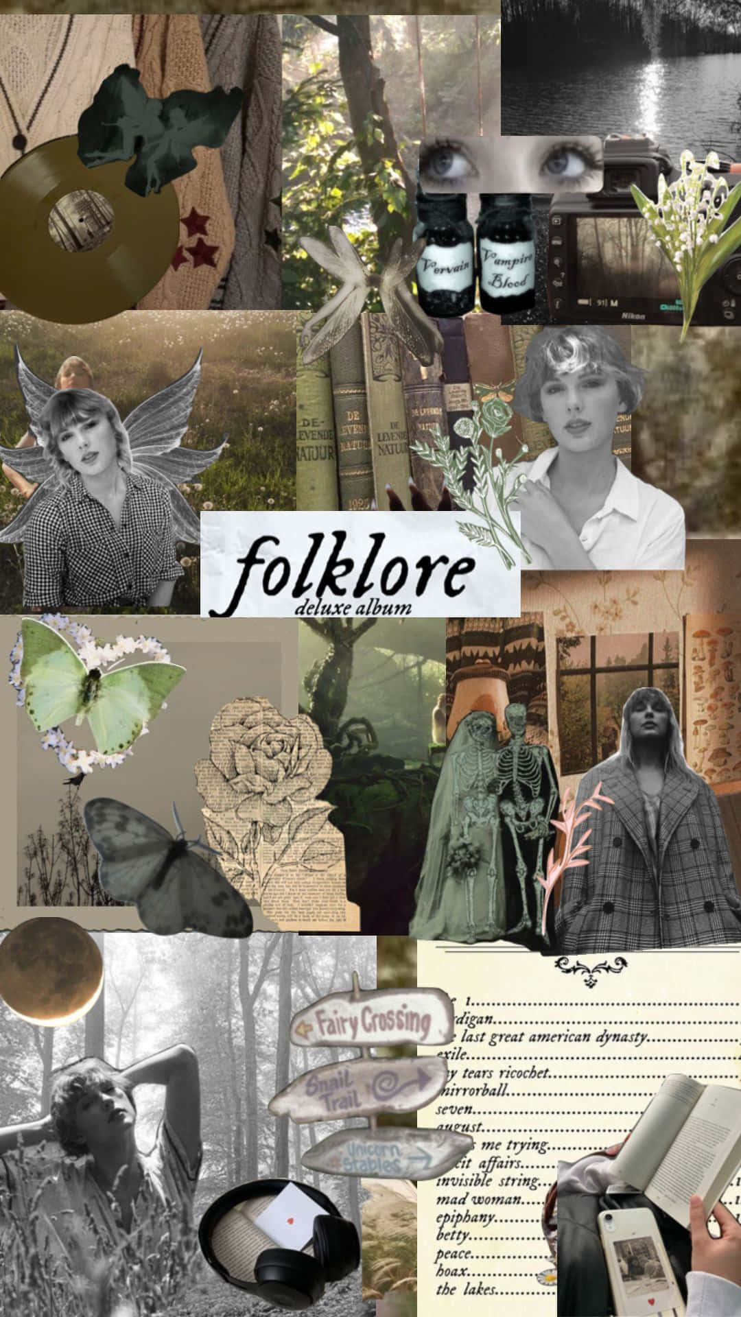 Taylor Swift Folklore Aesthetic Collage.jpg Wallpaper