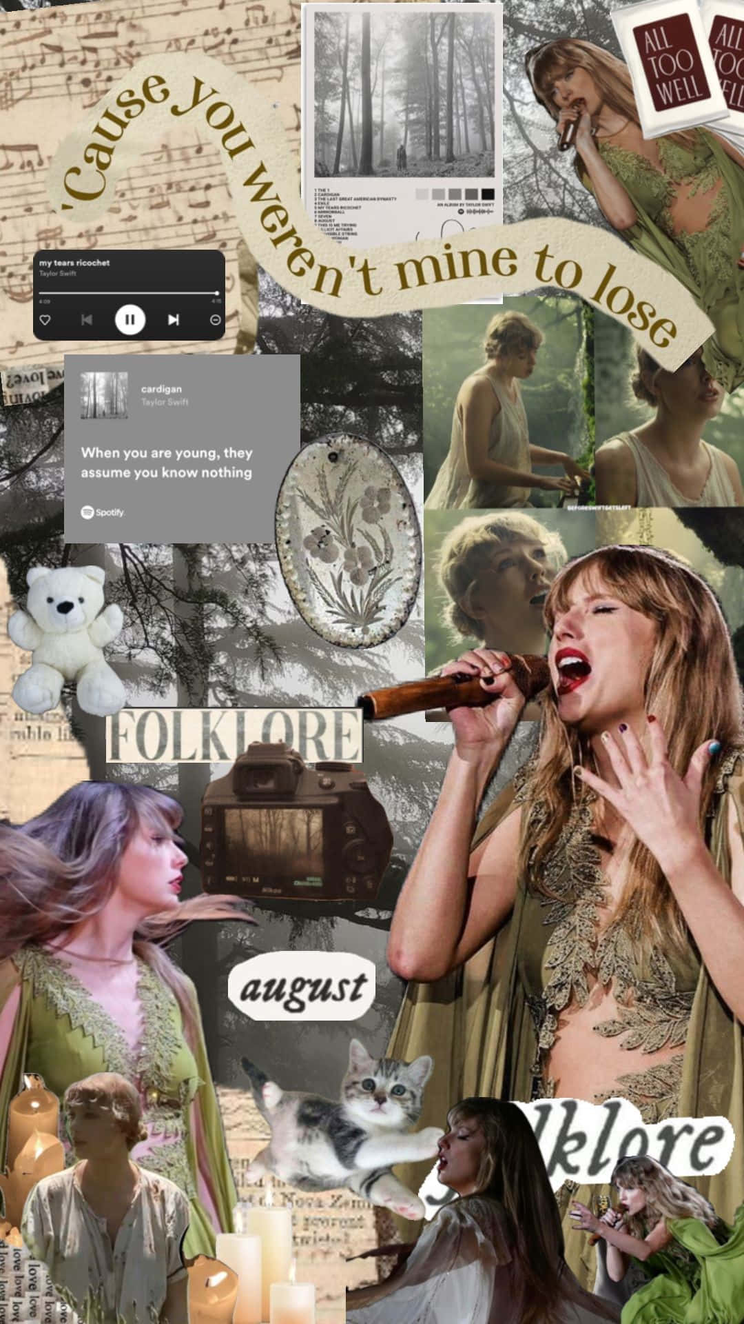 Taylor Swift Folklore Collage Wallpaper