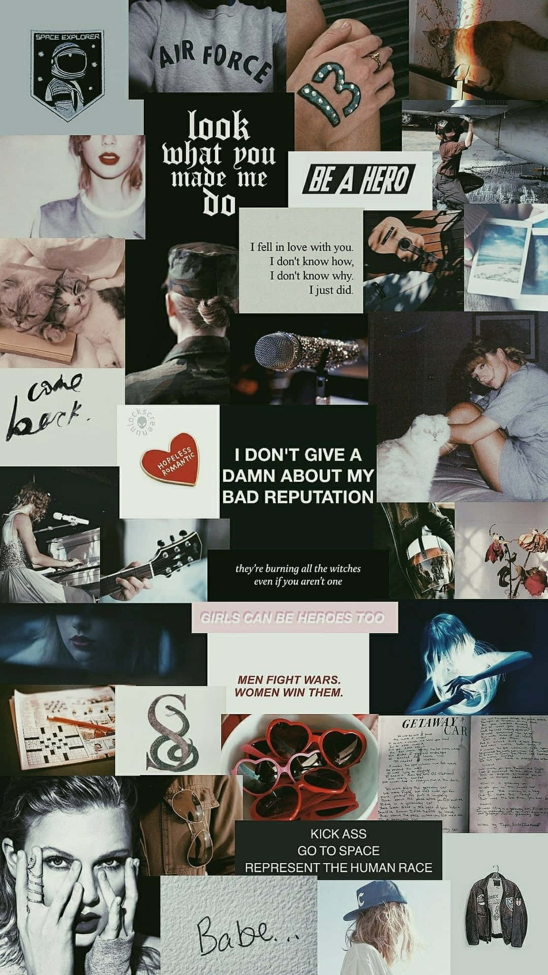 Taylor Swift Inspired Aesthetic Collage Wallpaper