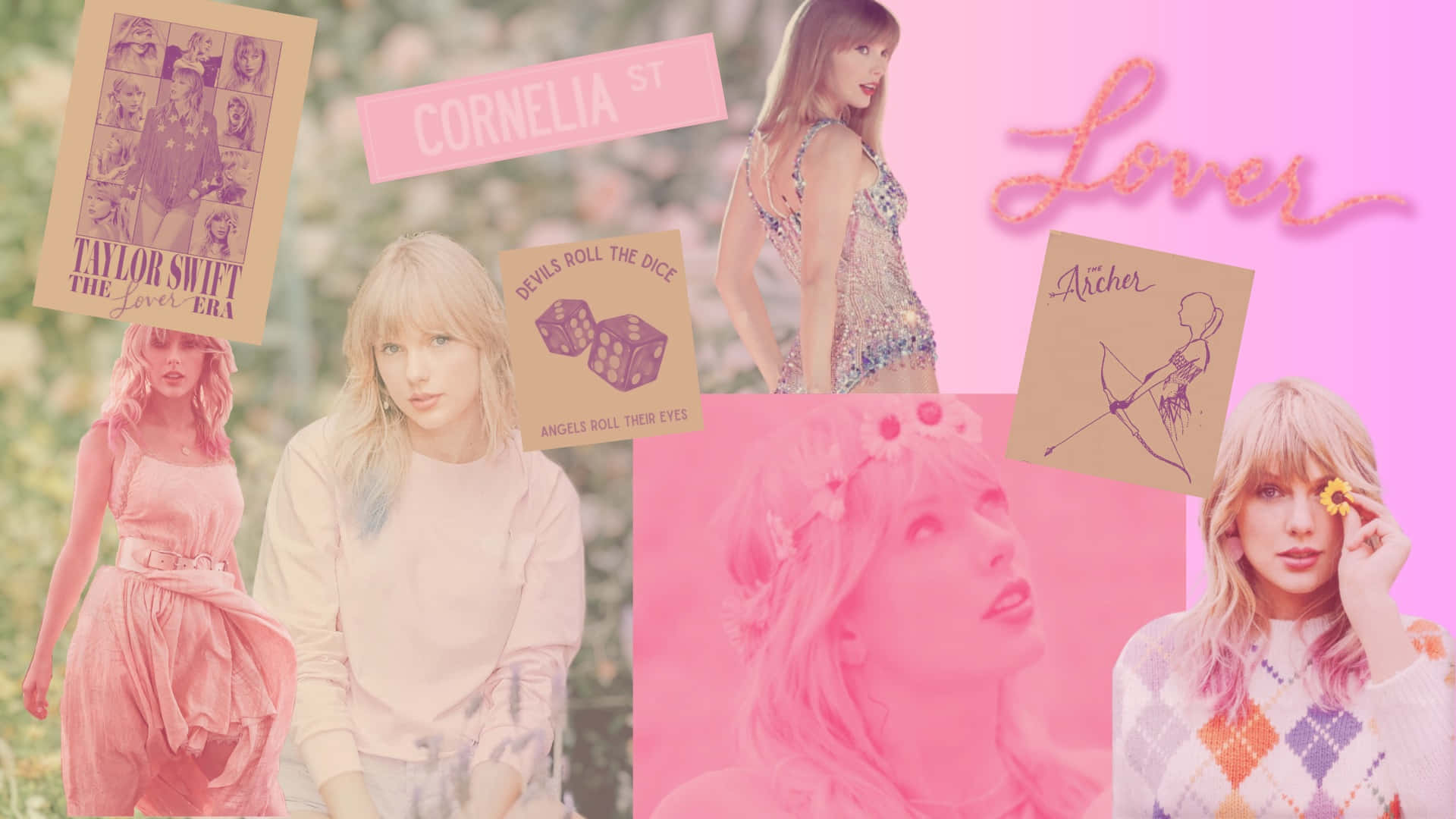 Taylor Swift Lover Aesthetic Collage Achtergrond