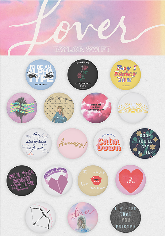 Download Taylor Swift Lover Album Pins | Wallpapers.com