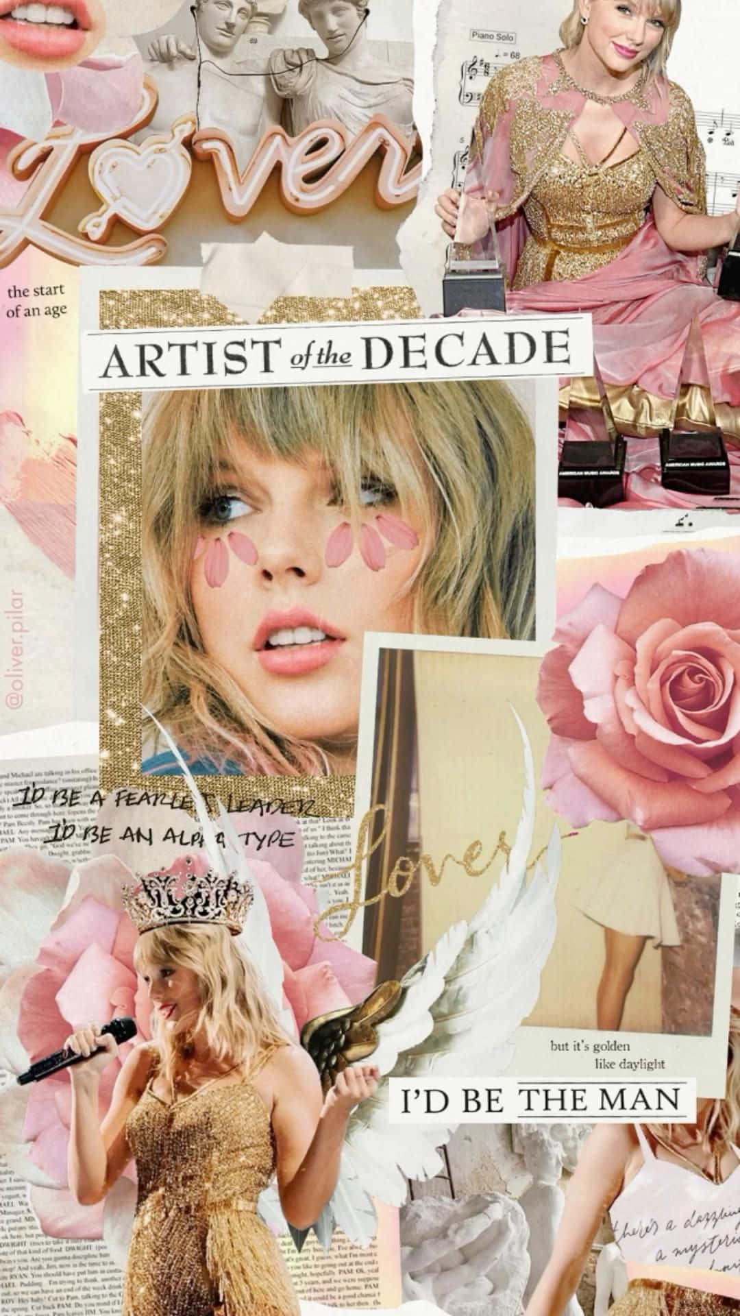 Taylor Swift Lover Era Collage Wallpaper