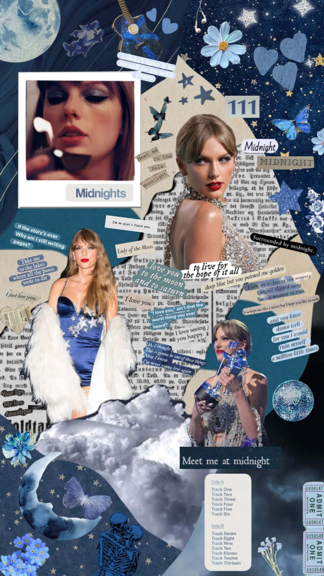 Taylor Swift Midnight Aesthetic Collage Wallpaper