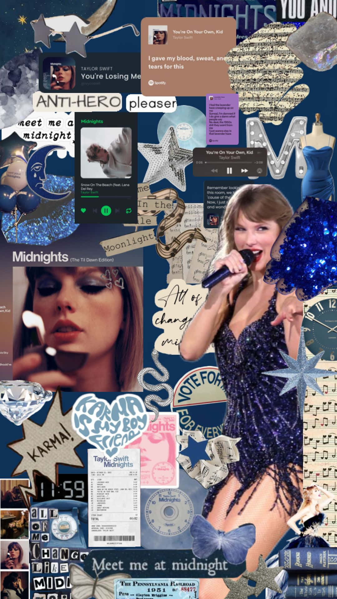 Taylor Swift Midnight Collage Wallpaper