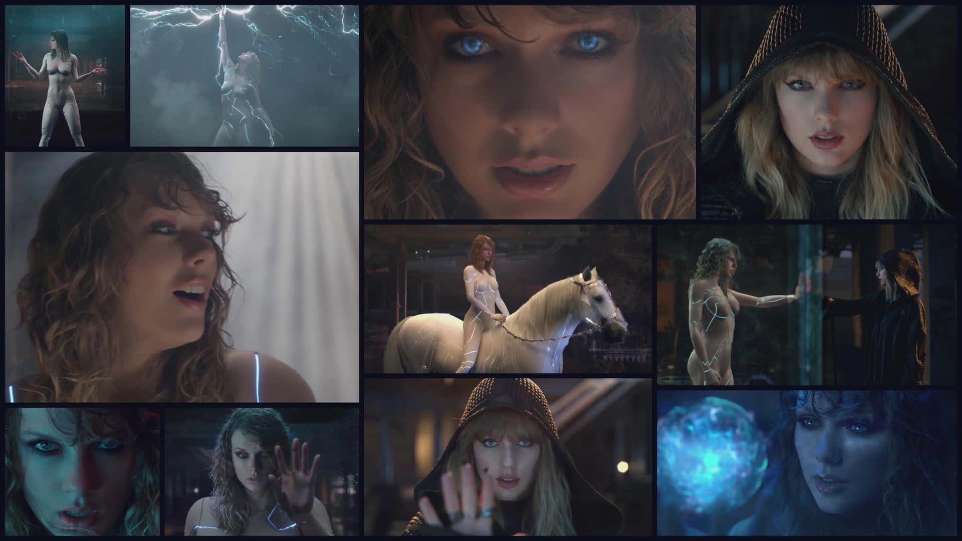 Taylor Swift Music Video Moments Collage Wallpaper