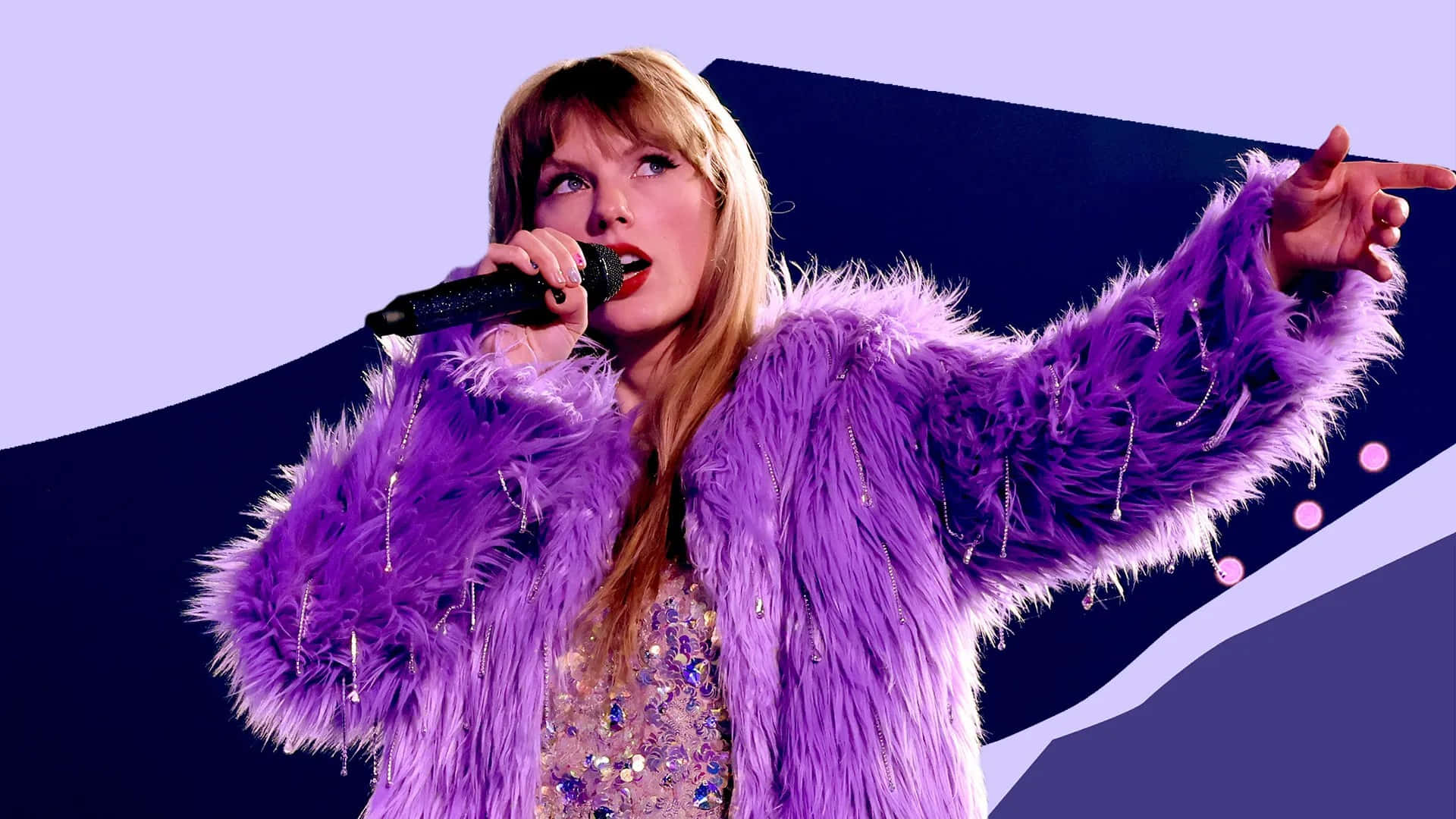 Taylor Swift Performingin Purple Wallpaper