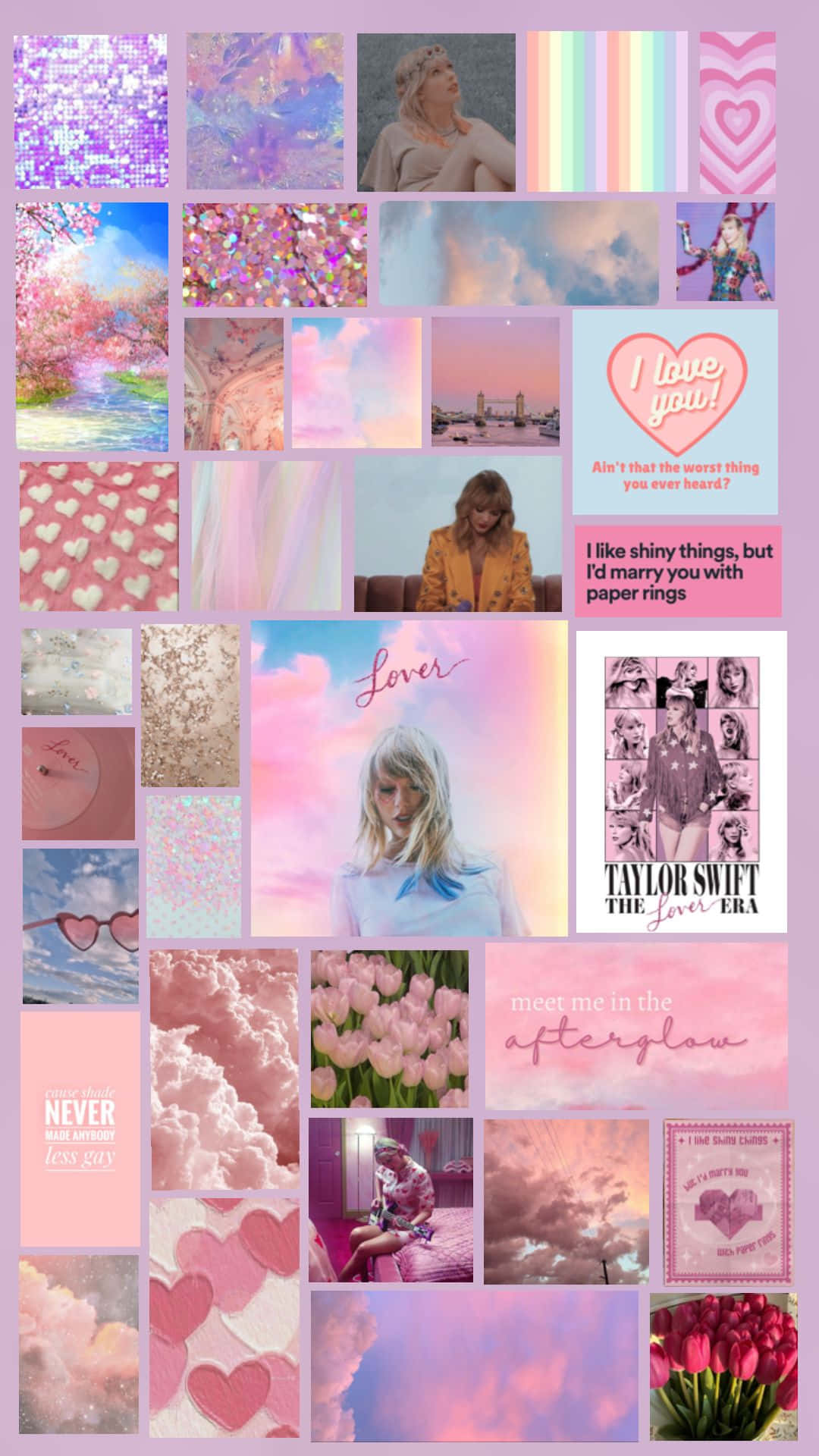 Taylor Swift Roze Esthetiek Collage Achtergrond