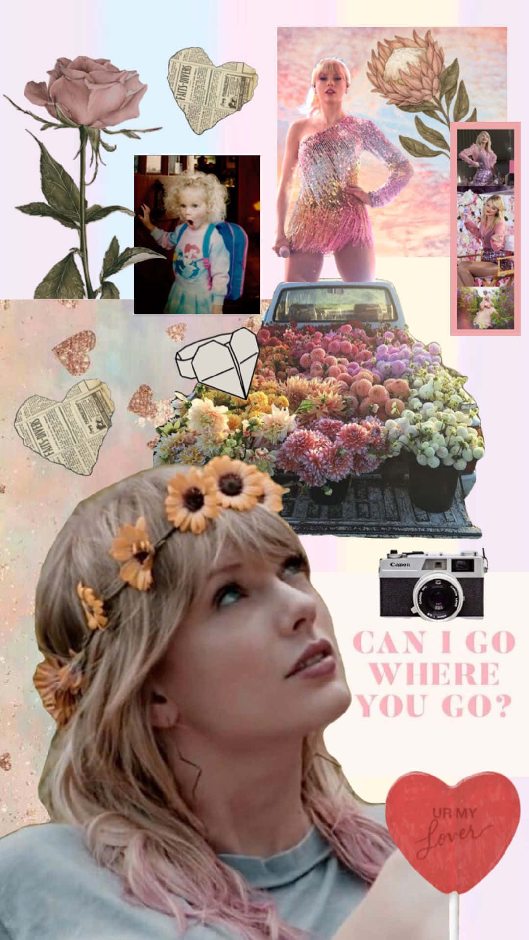 Taylor Swift Pink Aesthetic Collage Wallpaper
