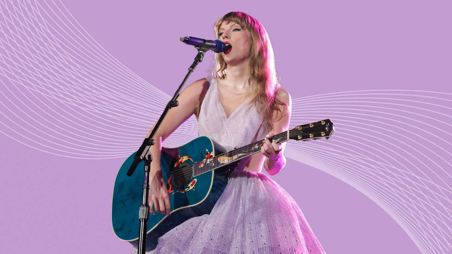 Taylor Swift Pink Aesthetic Performance Wallpaper