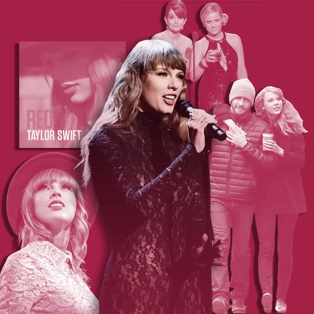 Taylor Swift Pink Collage Wallpaper