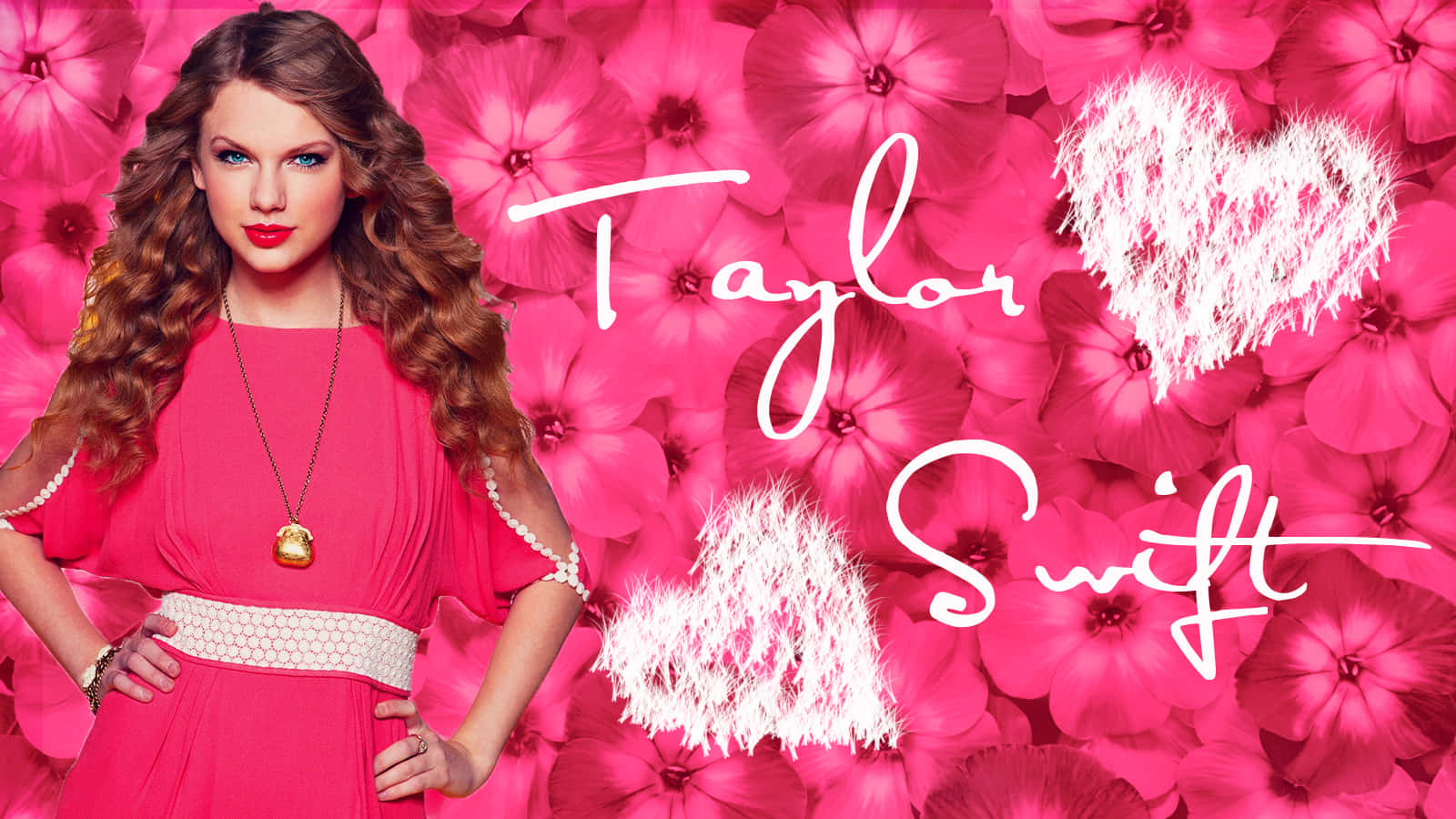 Taylor Swift Pink Floral Aesthetic Wallpaper