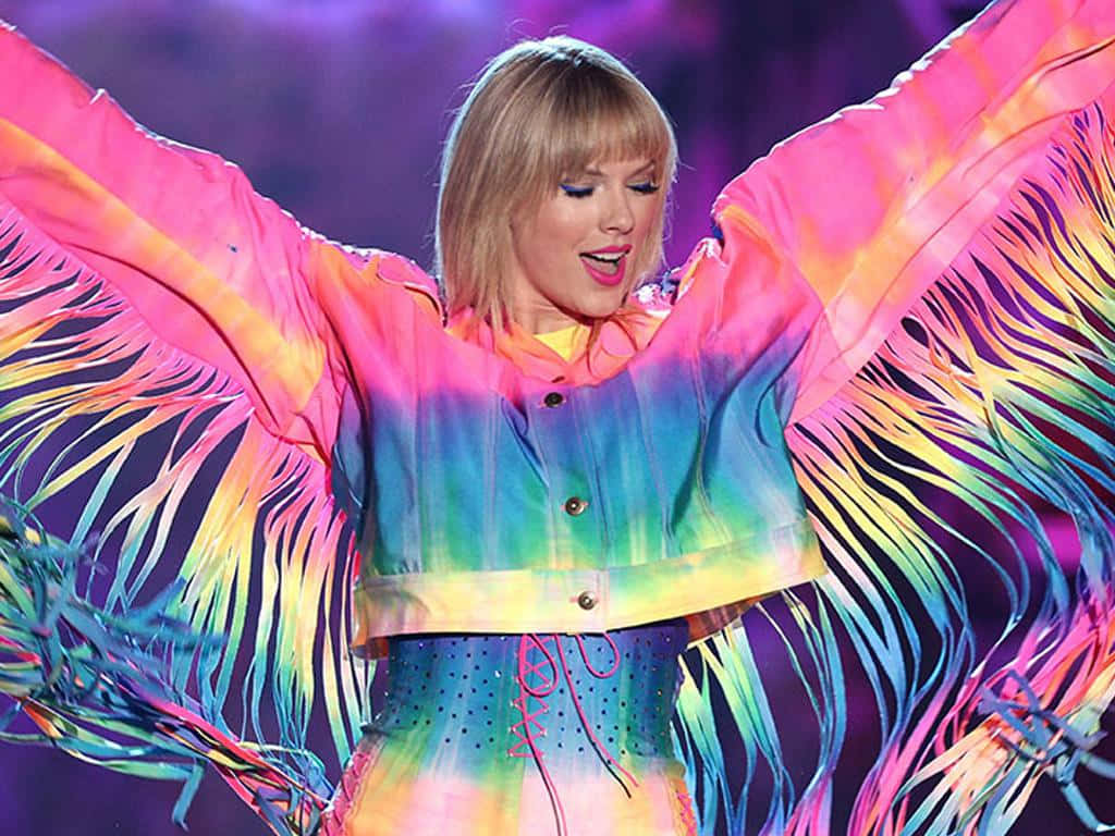 Taylor Swift Rainbow Performance Wallpaper