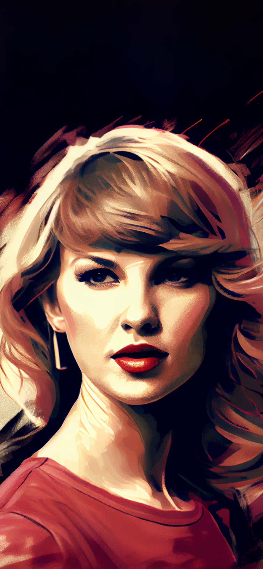 Taylor Swift Red Aesthetic Artwork Wallpaper