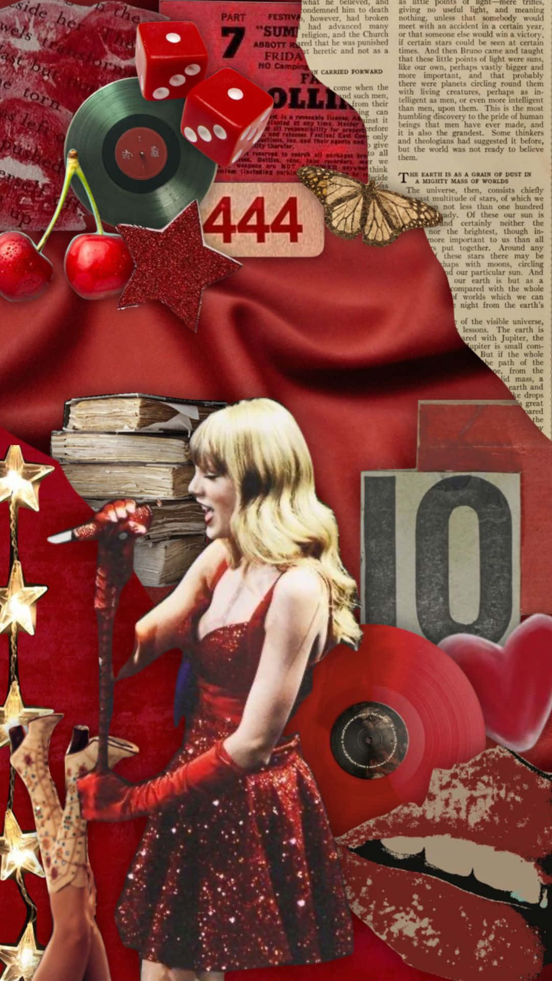 Taylor Swift Red Aesthetic Collage Wallpaper