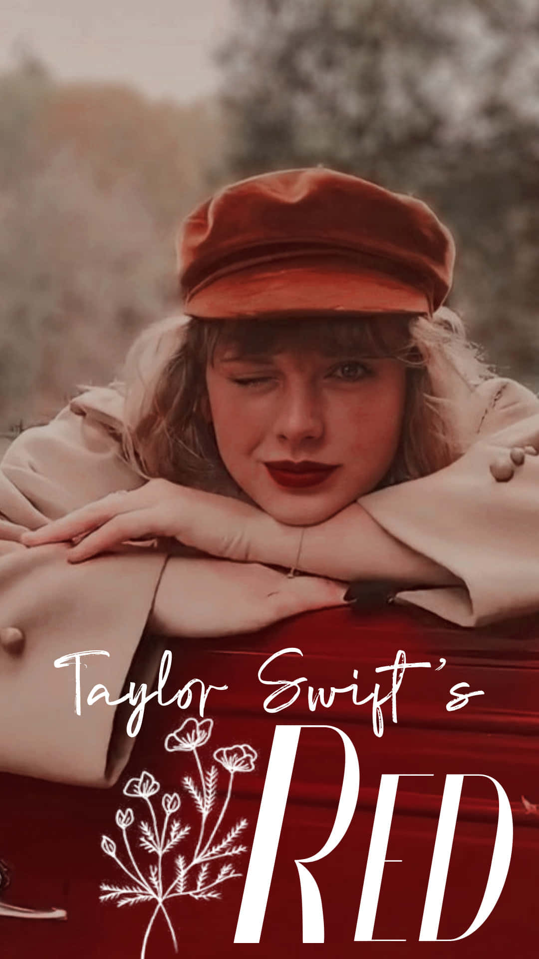 Taylor Swift Red Aesthetic Portrait Wallpaper
