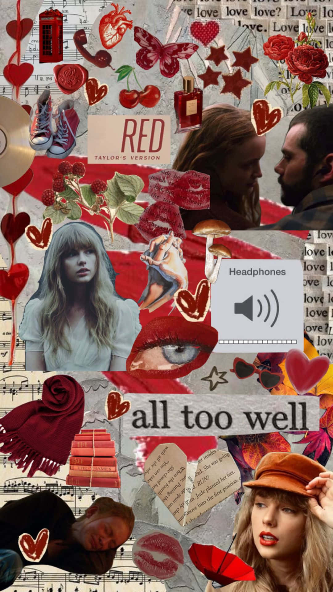 Taylor Swift Red Album Collage Wallpaper
