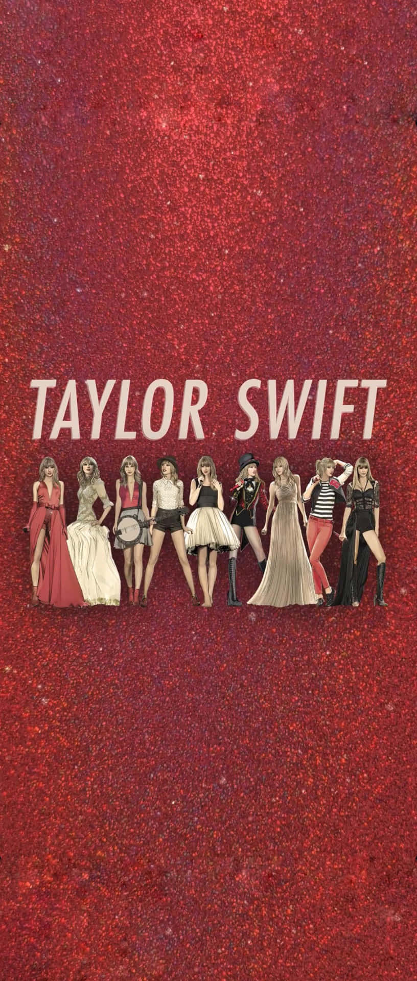 Taylor Swift Red Era Collage Wallpaper