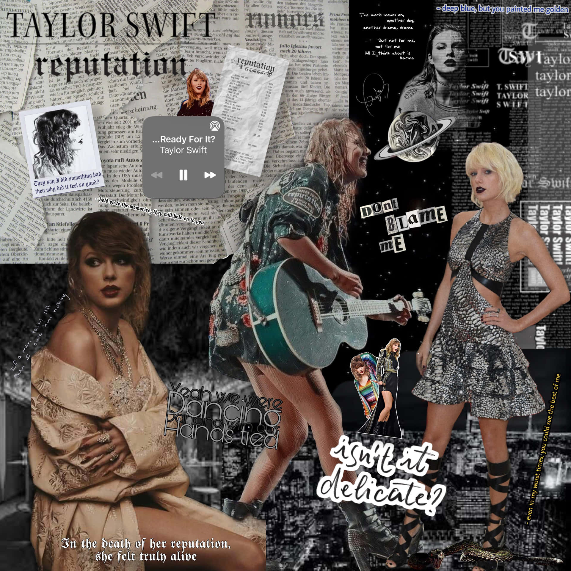 Taylor Swift Reputation Collage Aesthetic Wallpaper