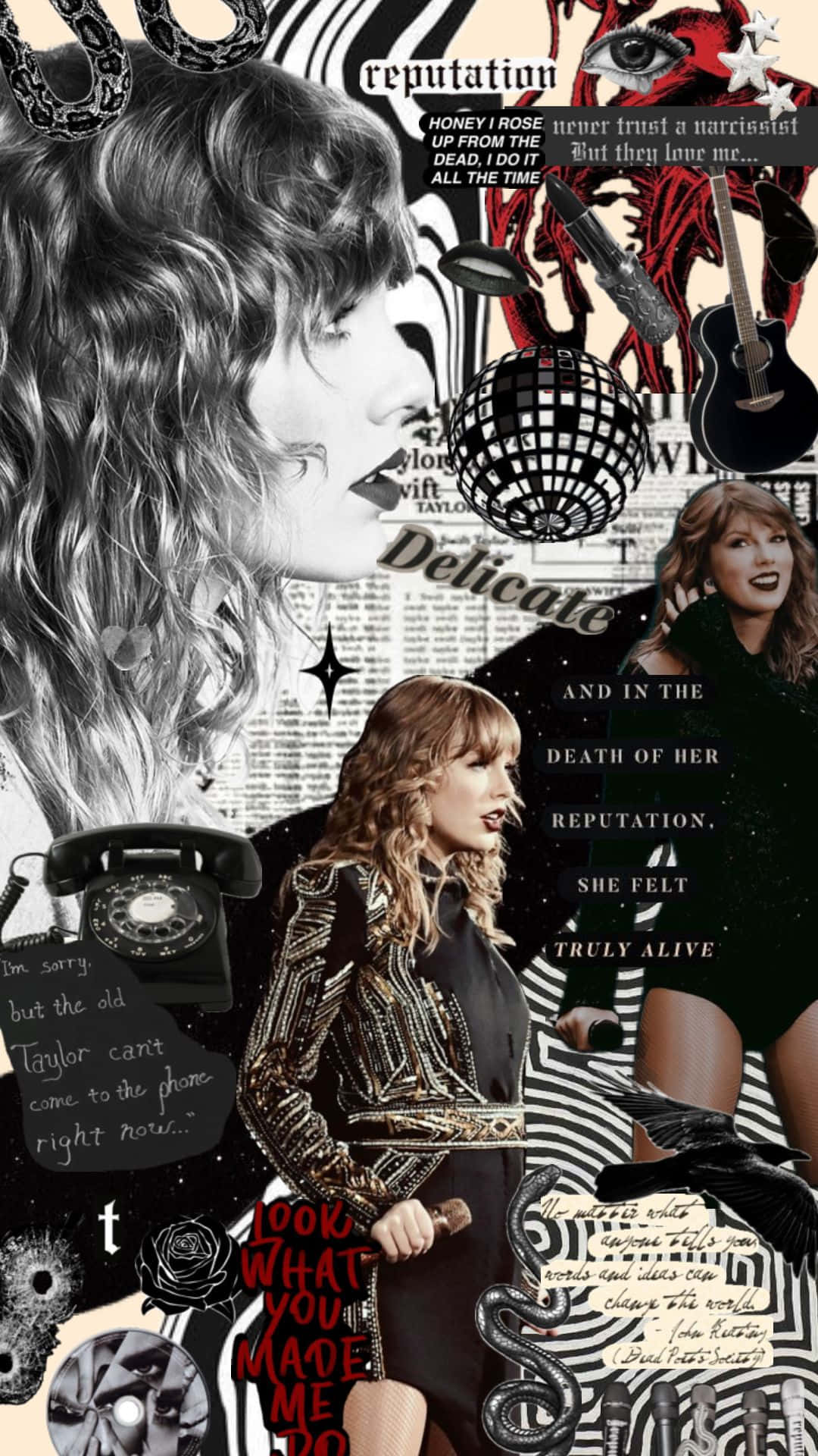 Taylor Swift Reputation Collage Aesthetic Wallpaper