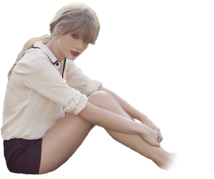 Taylor Swift Sitting Pose Cutout PNG