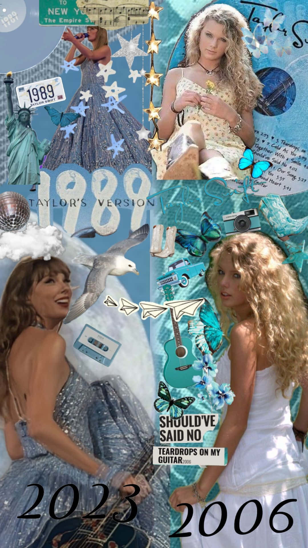 Taylor Swift Throughthe Years Collage Wallpaper