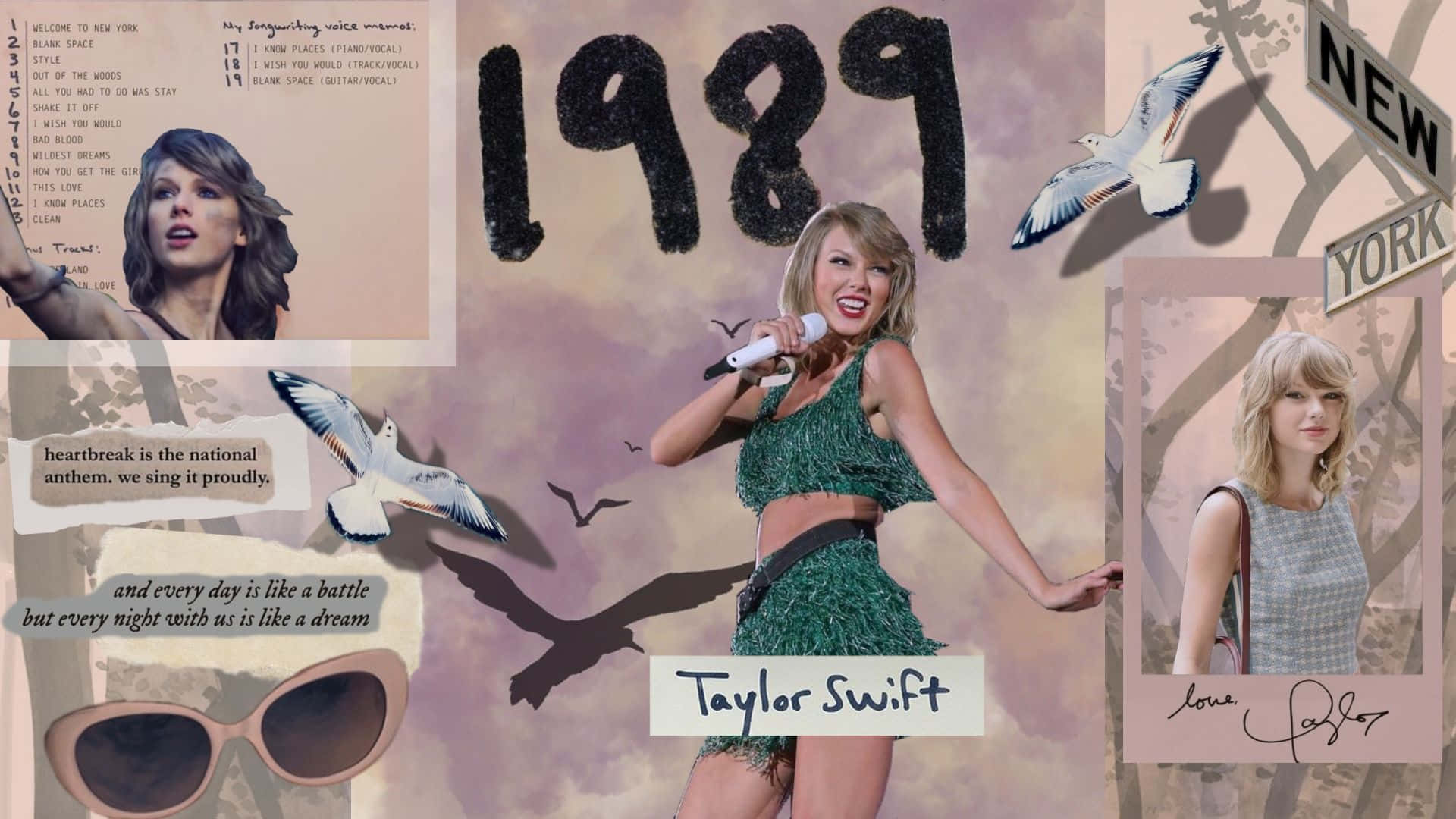 Taylor Swift1989 Album Collage Wallpaper