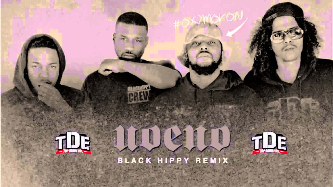 Ungrupo De Hombres Con Camisetas Negras Con Las Palabras 'nedo Black Hip Hop Remix' Fondo de pantalla
