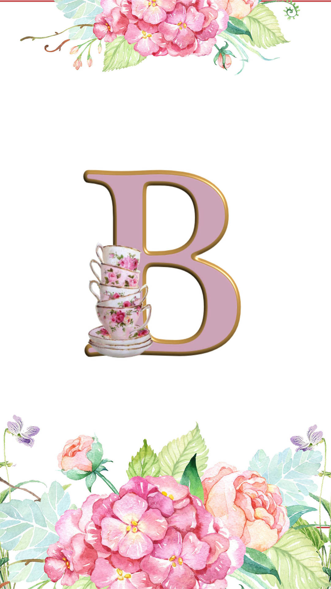 Tea Cup Letter B Wallpaper