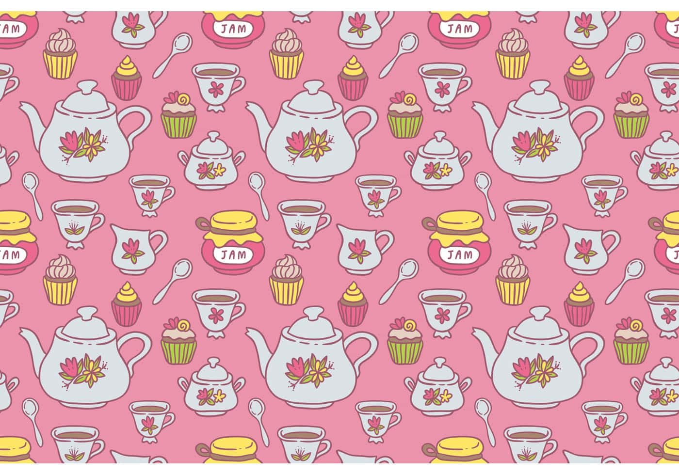 Cute Tea Cup Seamless Pattern Picture