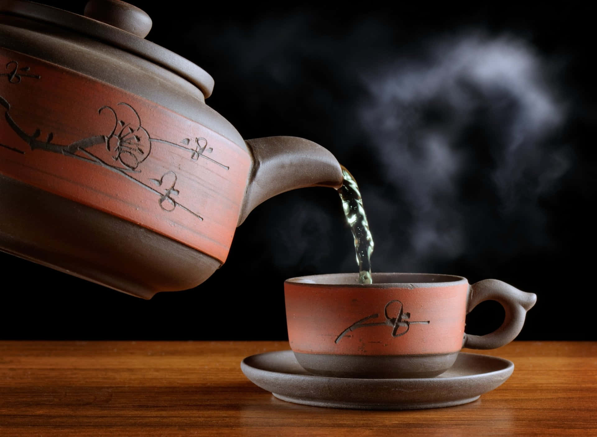 Clay Tea Cup And Kettle Picture