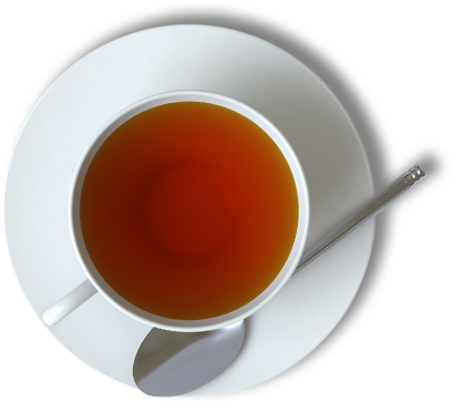 Tea Cup Top View With Spoon PNG