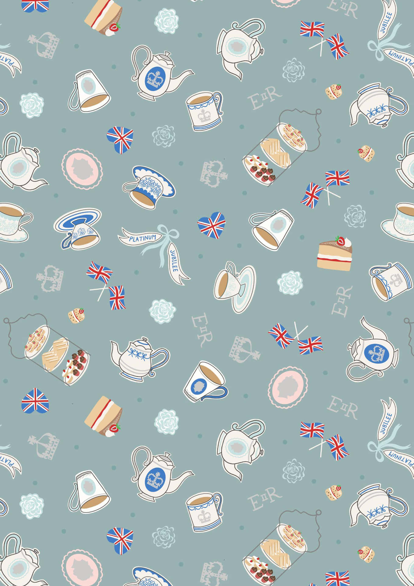Tea And Teacups Pattern Fabric By Sarah_sass On Spoonflower - Custom Fabric