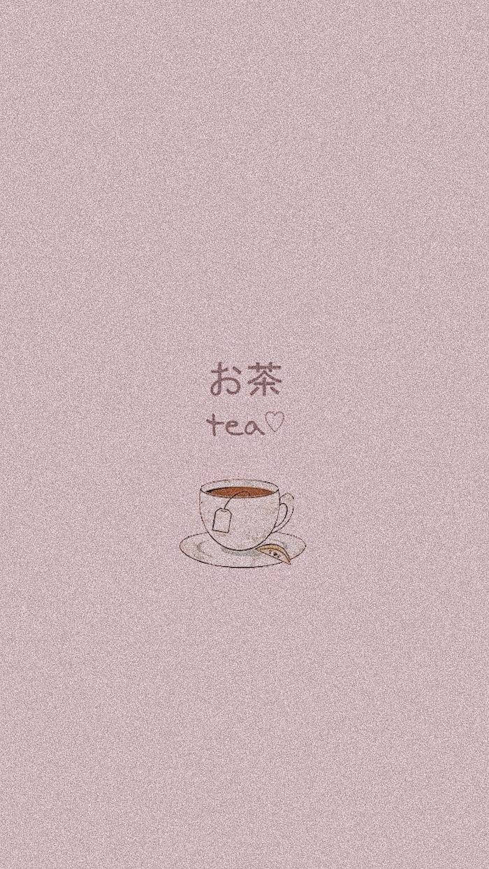 Caption: Tranquil Tea Time in Soft Aesthetic Setting Wallpaper
