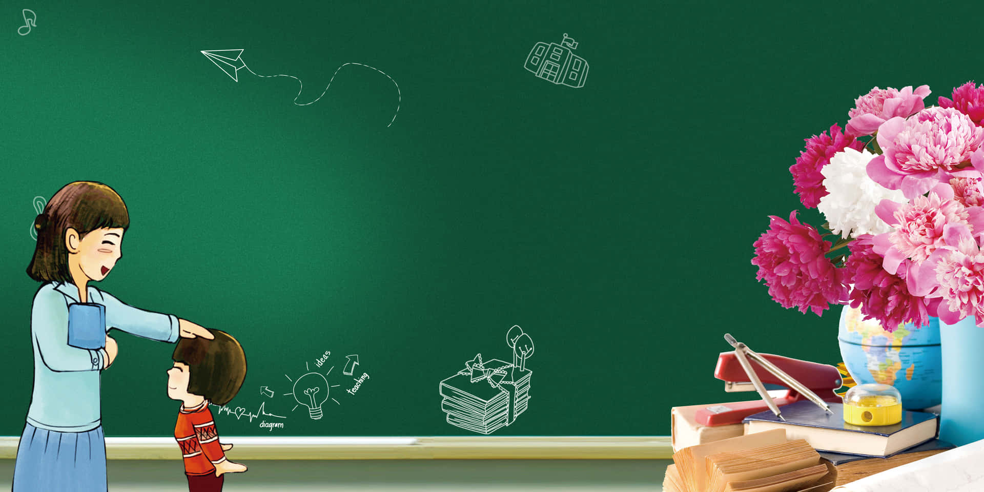 A Woman Is Standing In Front Of A Blackboard