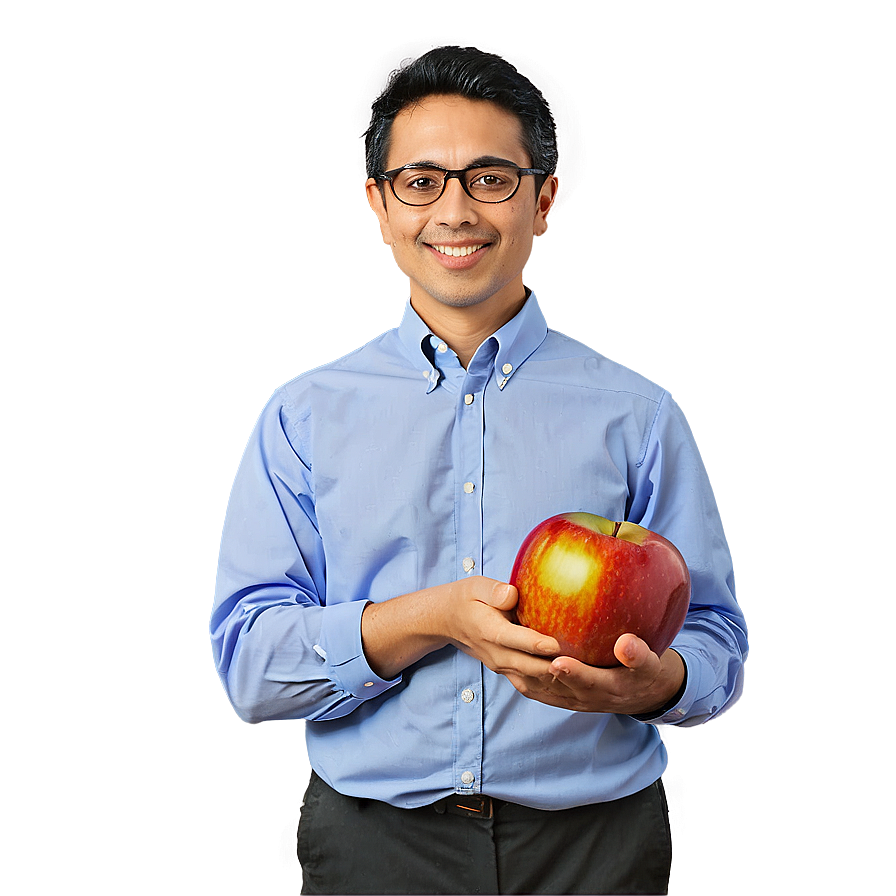 Teacher With Apple Png Mwf66 PNG