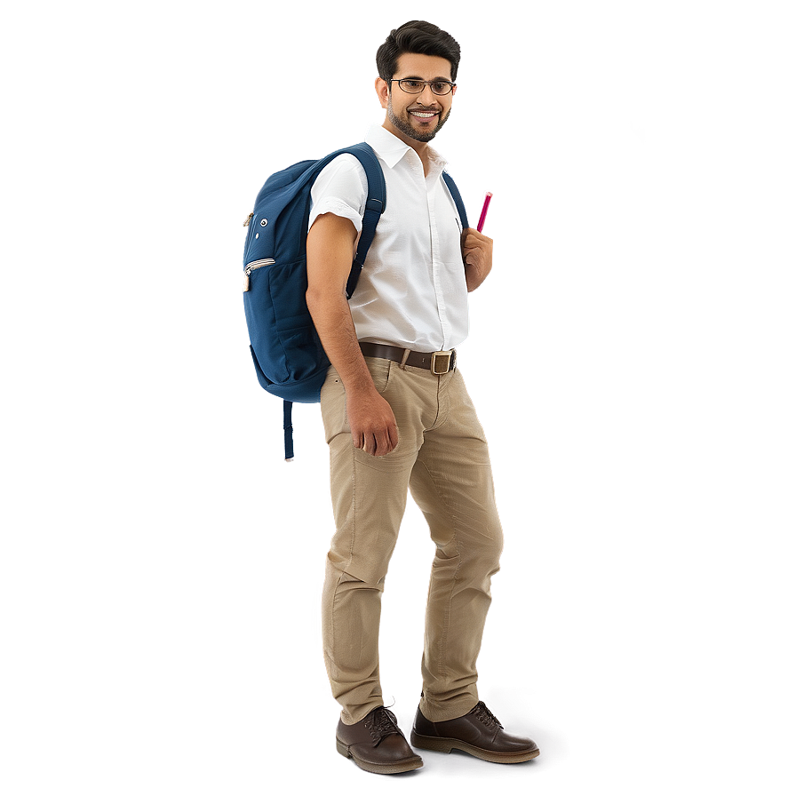 Teacher With Backpack Png Wbo93 PNG