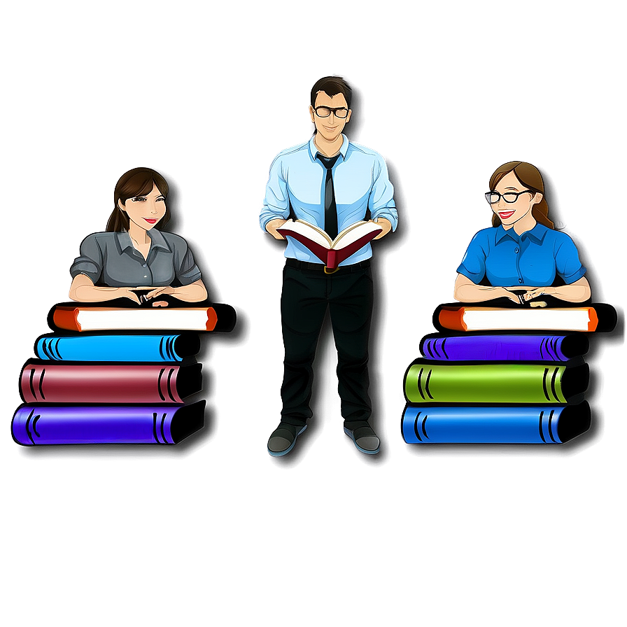 Teacher With Books Png 67 PNG