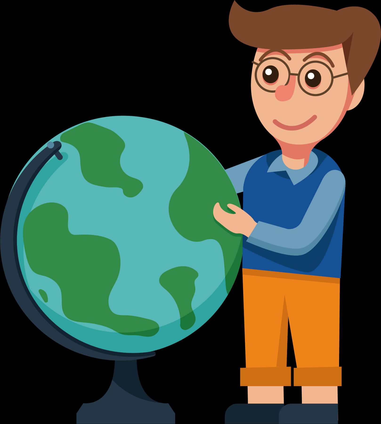 Teacher With Globe Clipart PNG