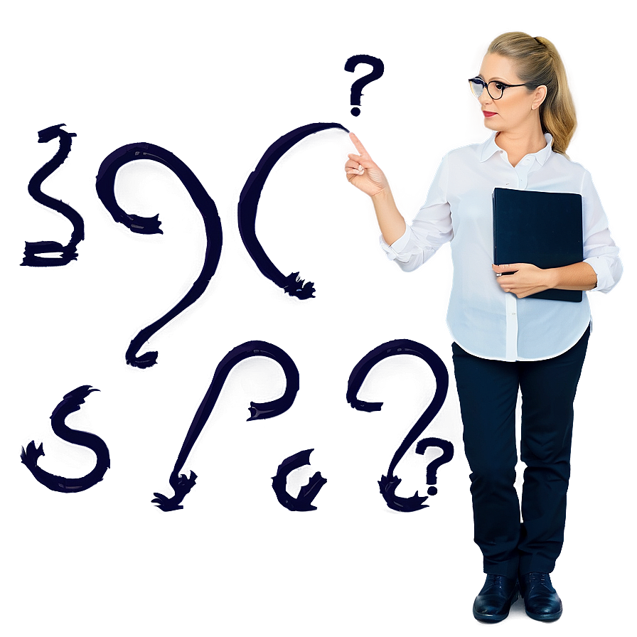 Teacher With Question Mark Png Hde15 PNG