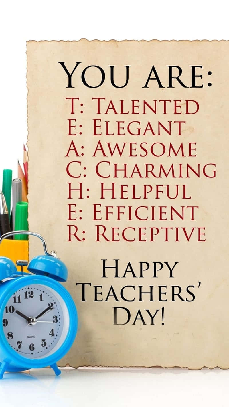 Teachers Day Acronym Celebration Wallpaper