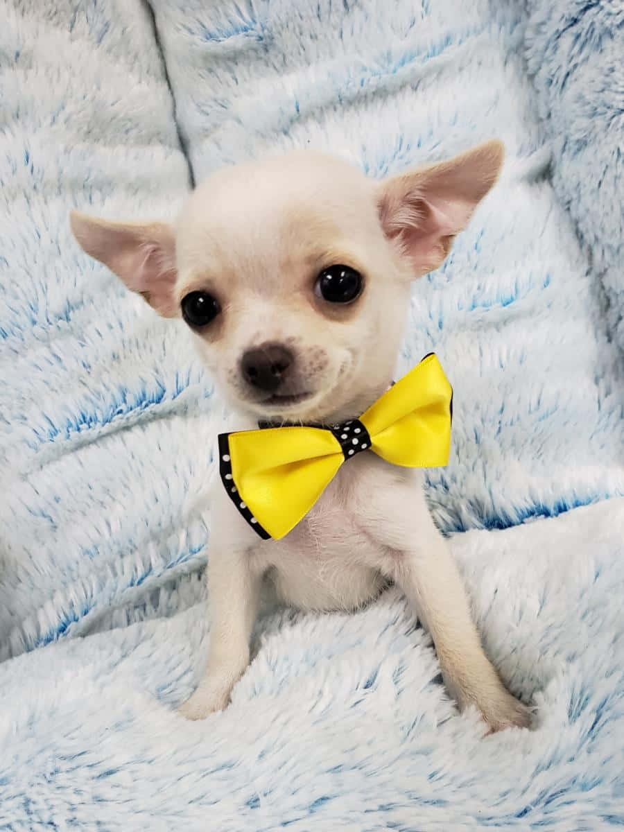 Cucciolodi Chihuahua Con Tazza Che Si Diverte In Una Giornata Giocosa