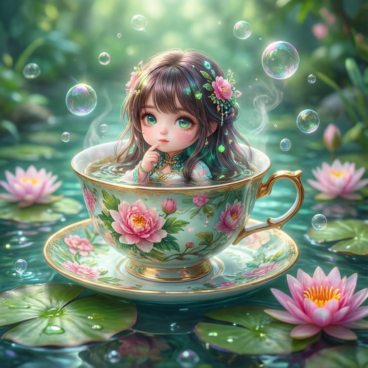 Teetassen Pool-Schwimmer Wallpaper