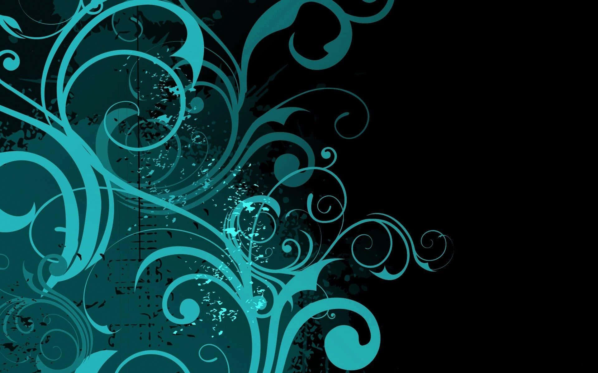 Teal_ Abstract_ Floral_ Design_ Background Wallpaper