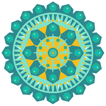 Teal_and_ Orange_ Mandala_ Art PNG