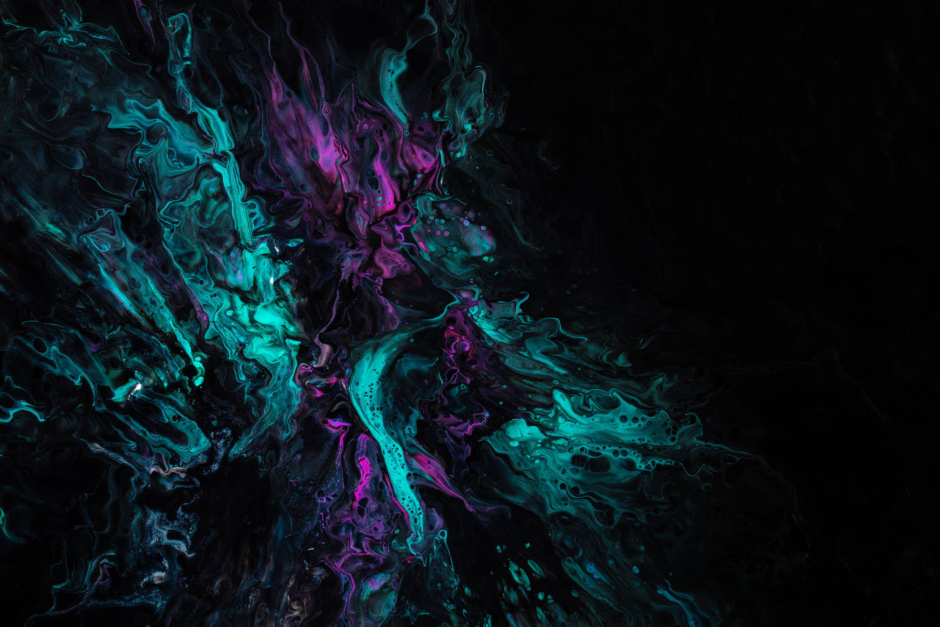 Teal And Purple Dark Abstract Paint